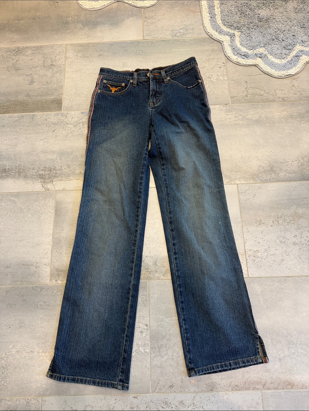 Women’s Wide Leg Jeans - Dark Blue Denim